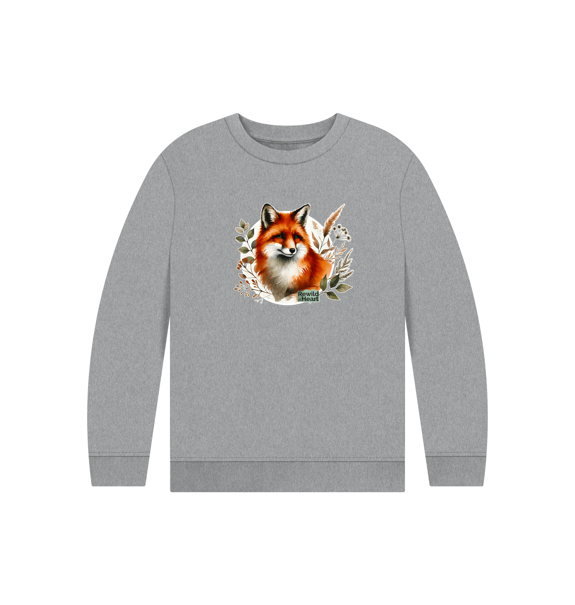 Athletic Grey Printed Kids Jumper Front