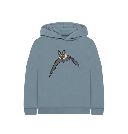 Stone Blue Printed Kids Hoodie Front