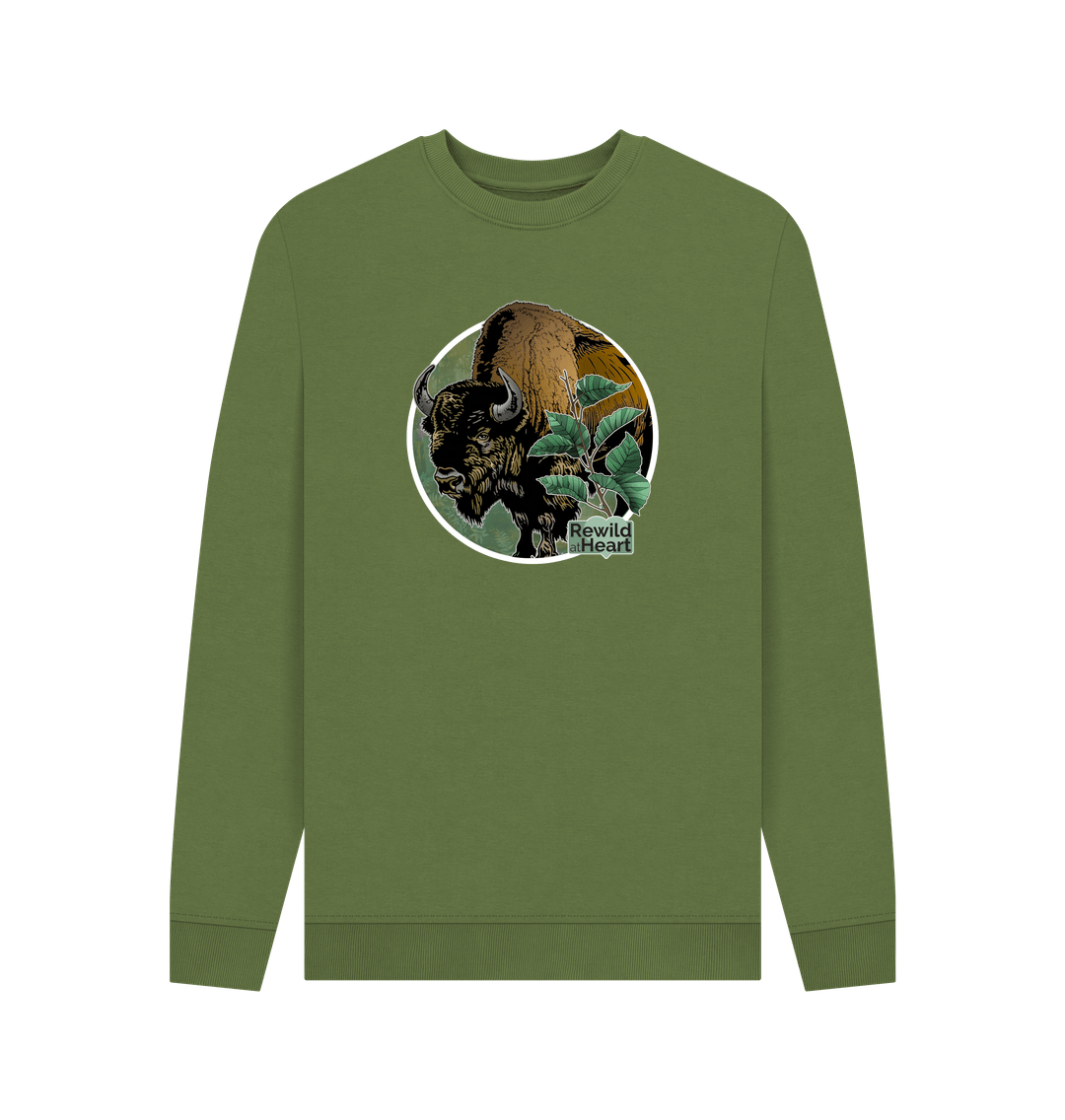 Khaki Printed Sweater Front