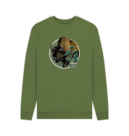 Khaki Printed Sweater Front