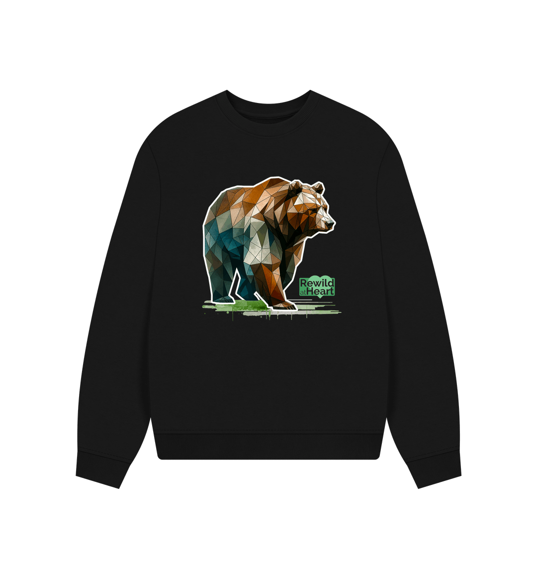 Black Spirit of the Brown Bear Women's Oversized Jumper