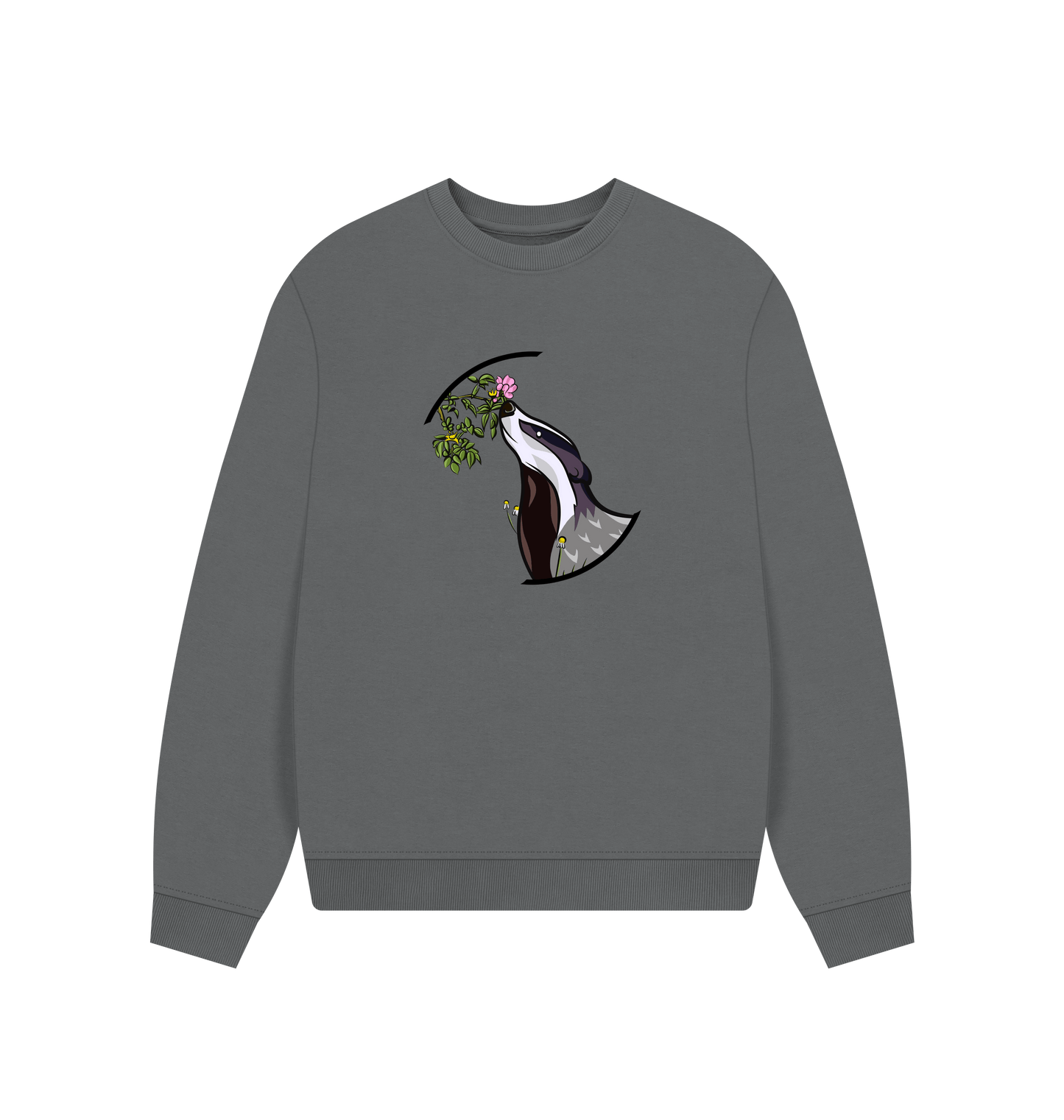 Slate Grey Printed Sweater Front