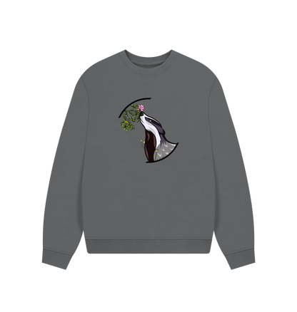 Slate Grey Printed Sweater Front