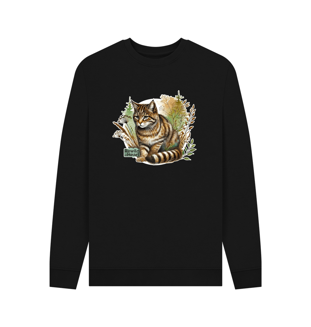 Black Printed Sweater Front