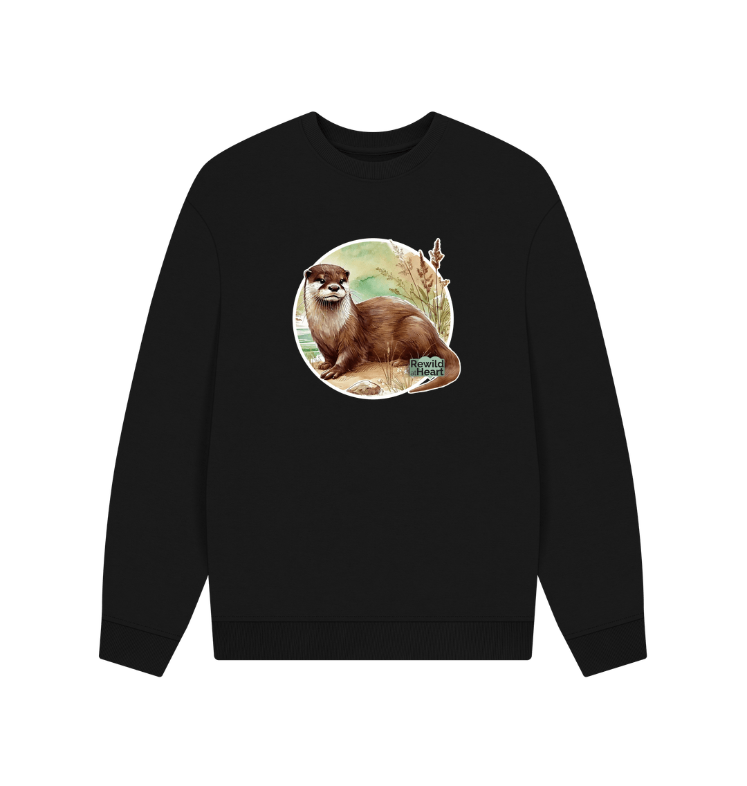 Black Riverside Otter Men's Oversized Sweater