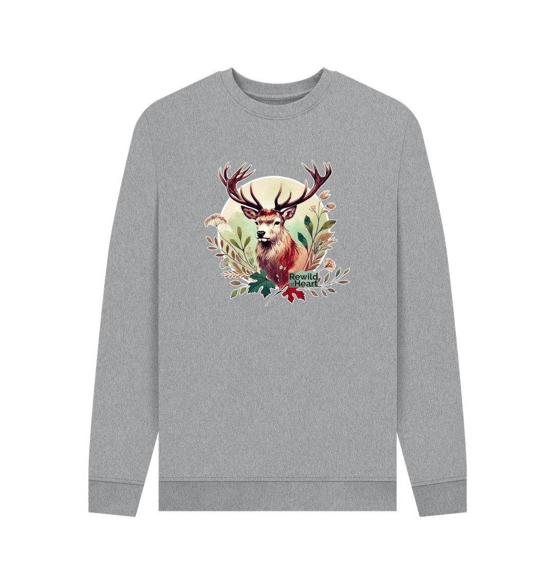 Light Heather Red Deer Stag Spirit Men's Sweater