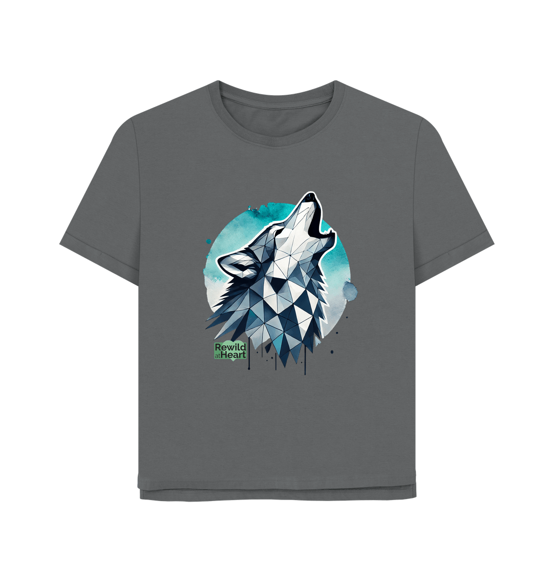 Slate Grey Primal Wolf Howl Women's Relaxed-Fit T-Shirt