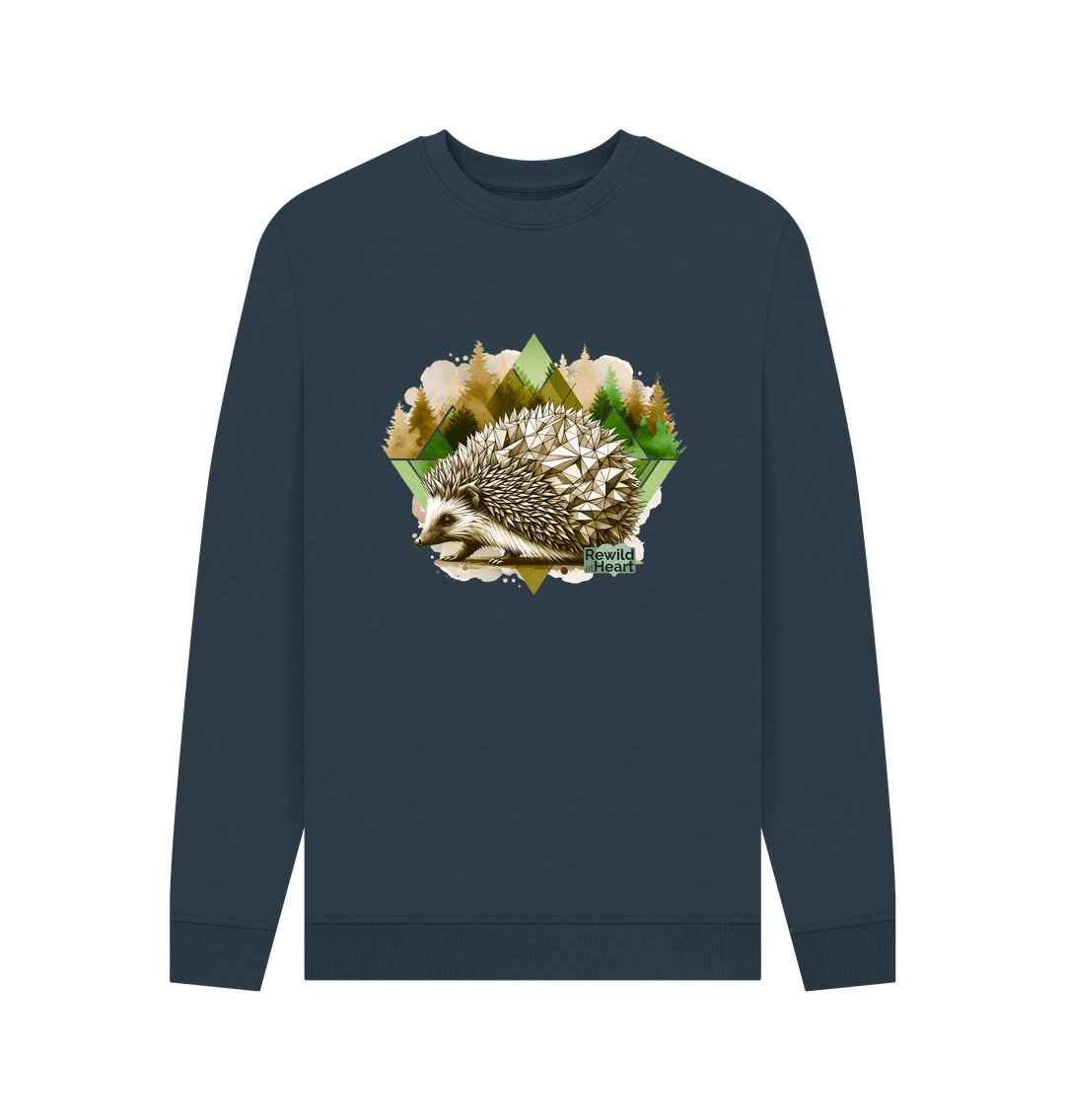 Navy Blue Printed Sweater Front