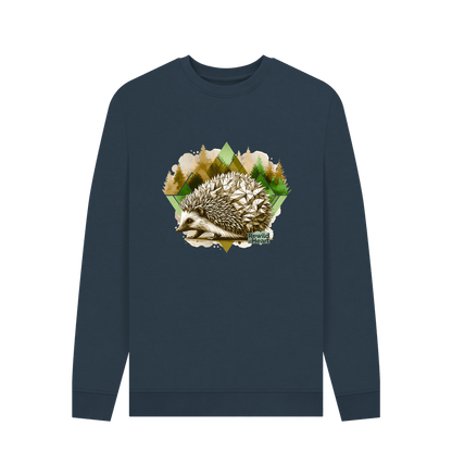 Navy Blue Printed Sweater Front