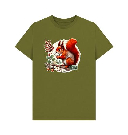 Moss Green Red Squirrel Oak Men's T-Shirt