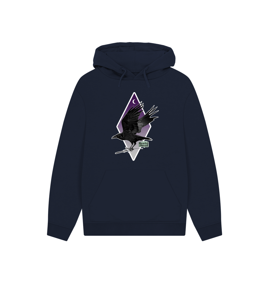 Navy Raven Moon Crescent Hoodie