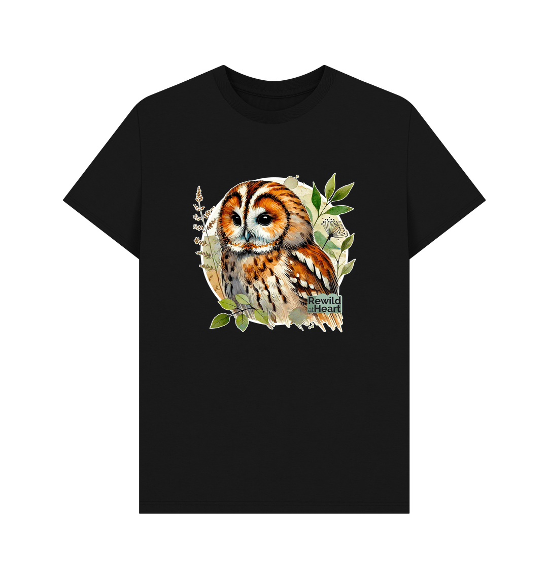 Black Tawny Owl Forest Men's T-Shirt