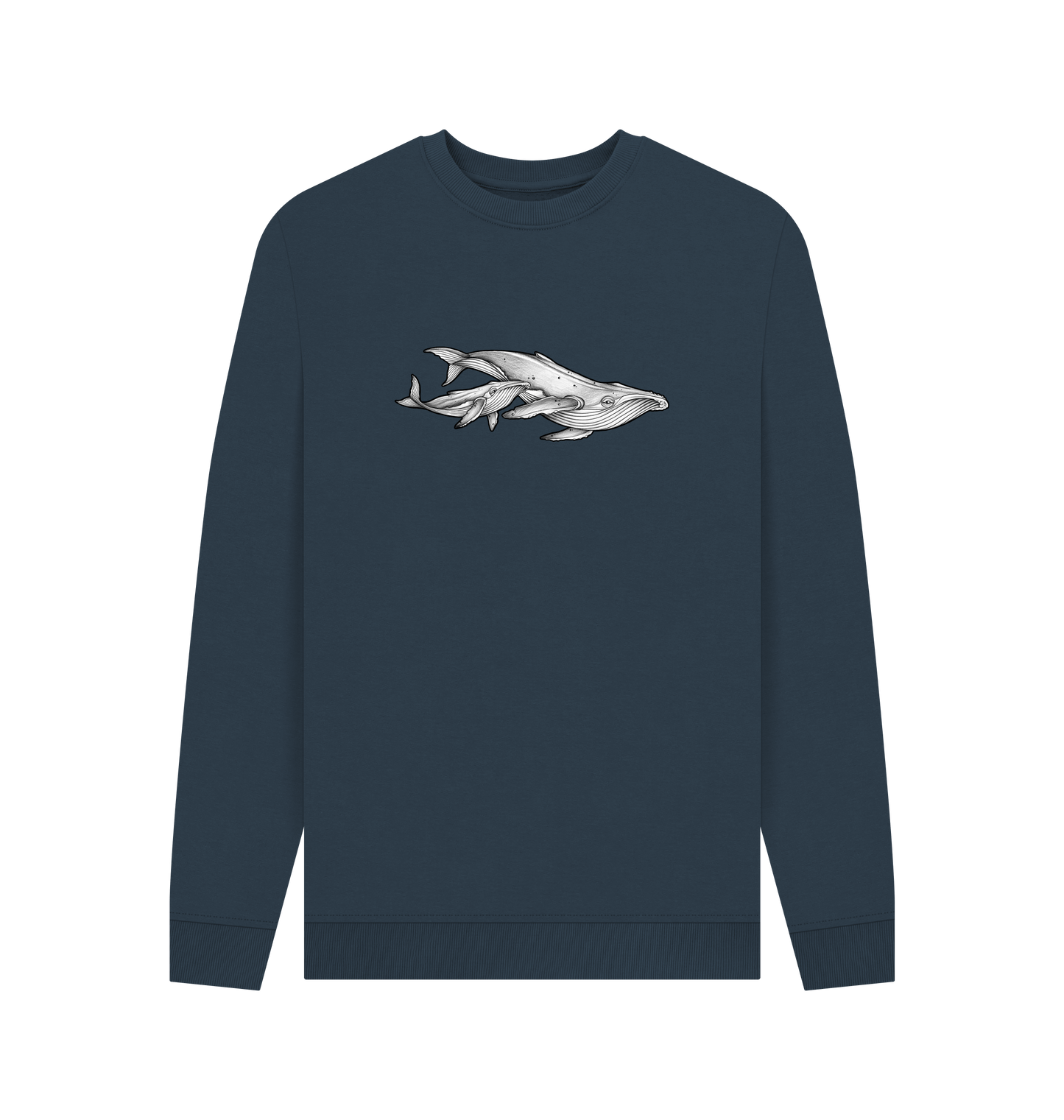 Navy Blue Printed Sweater Front