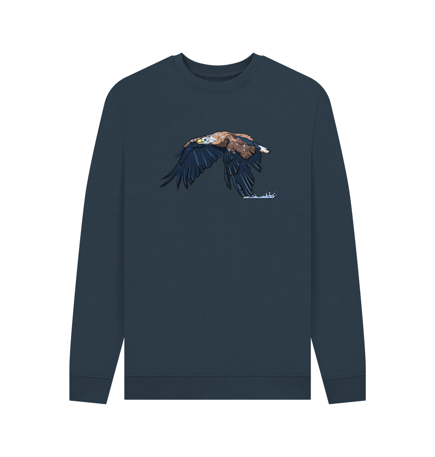 Navy Blue Printed Sweater Front