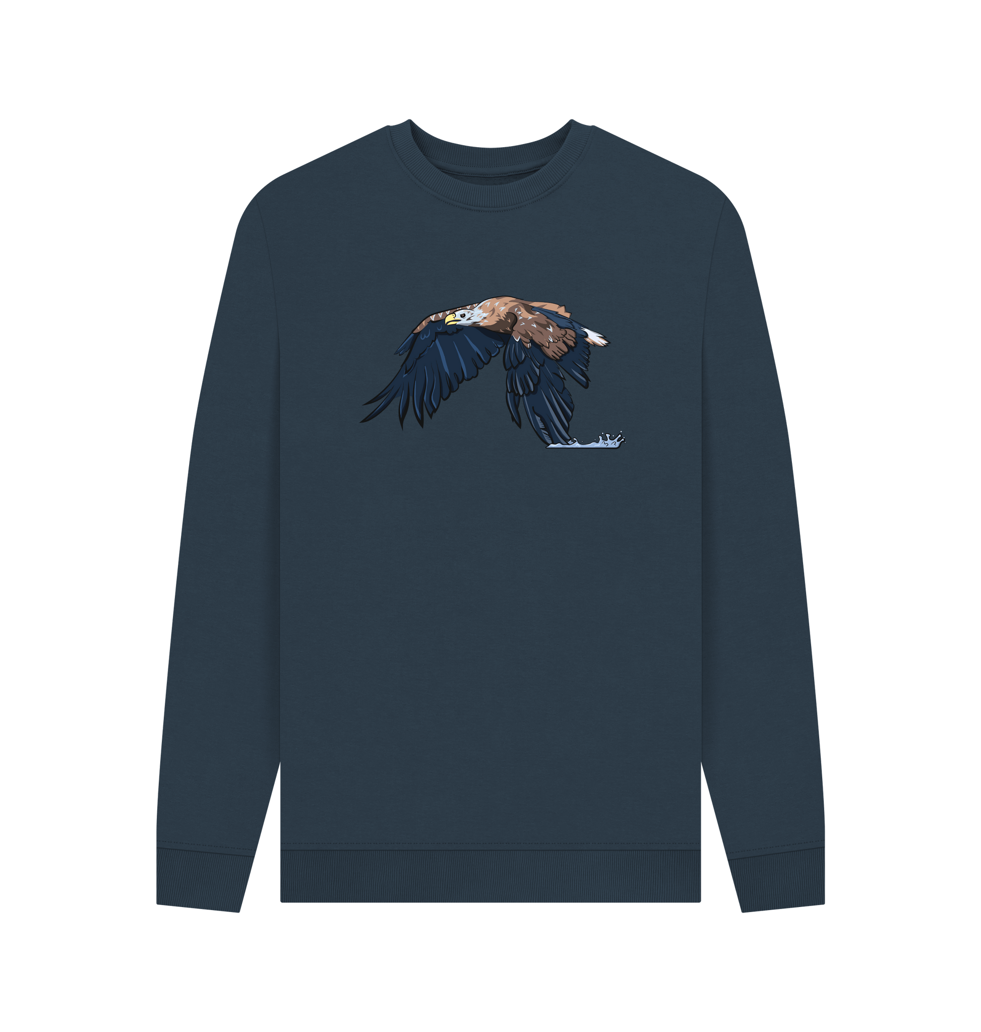 Navy Blue Printed Sweater Front