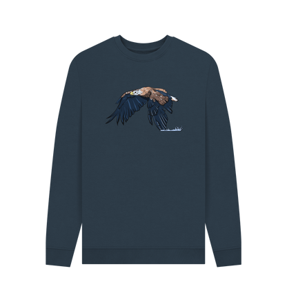 Navy Blue Printed Sweater Front