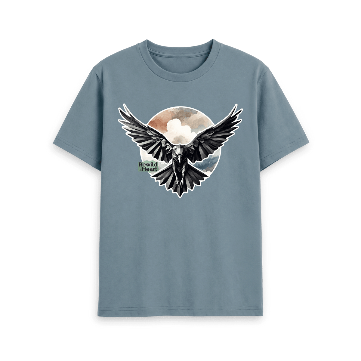 Stone Blue Printed T-shirt Front