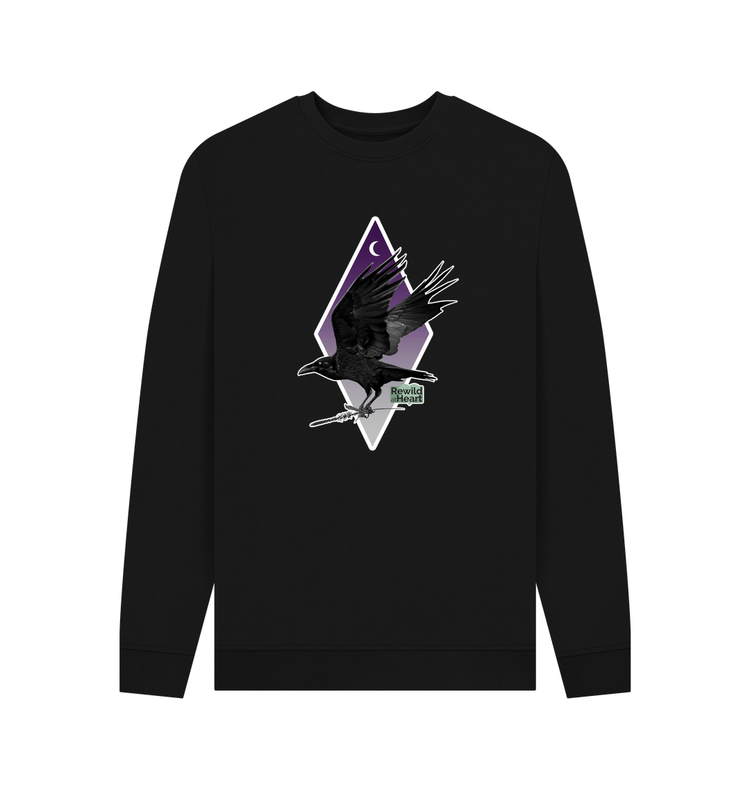 Black Raven Moon Crescent Men's Sweater