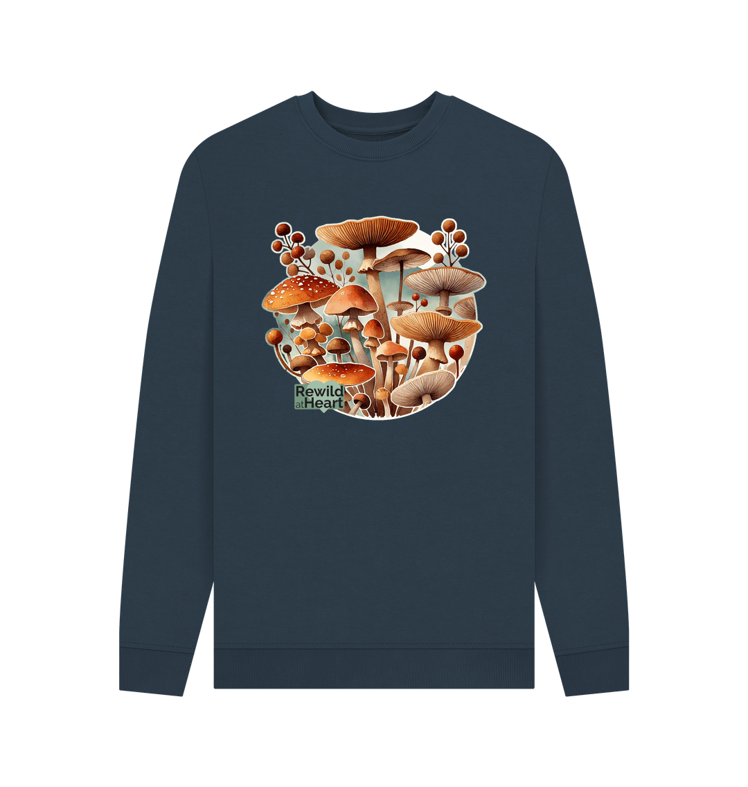 Navy Blue Printed Sweater Front