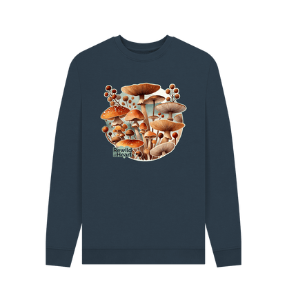 Navy Blue Printed Sweater Front