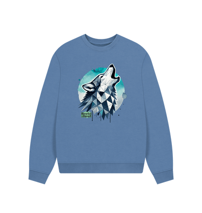 Solent Primal Wolf Howl Women's Oversized Jumper