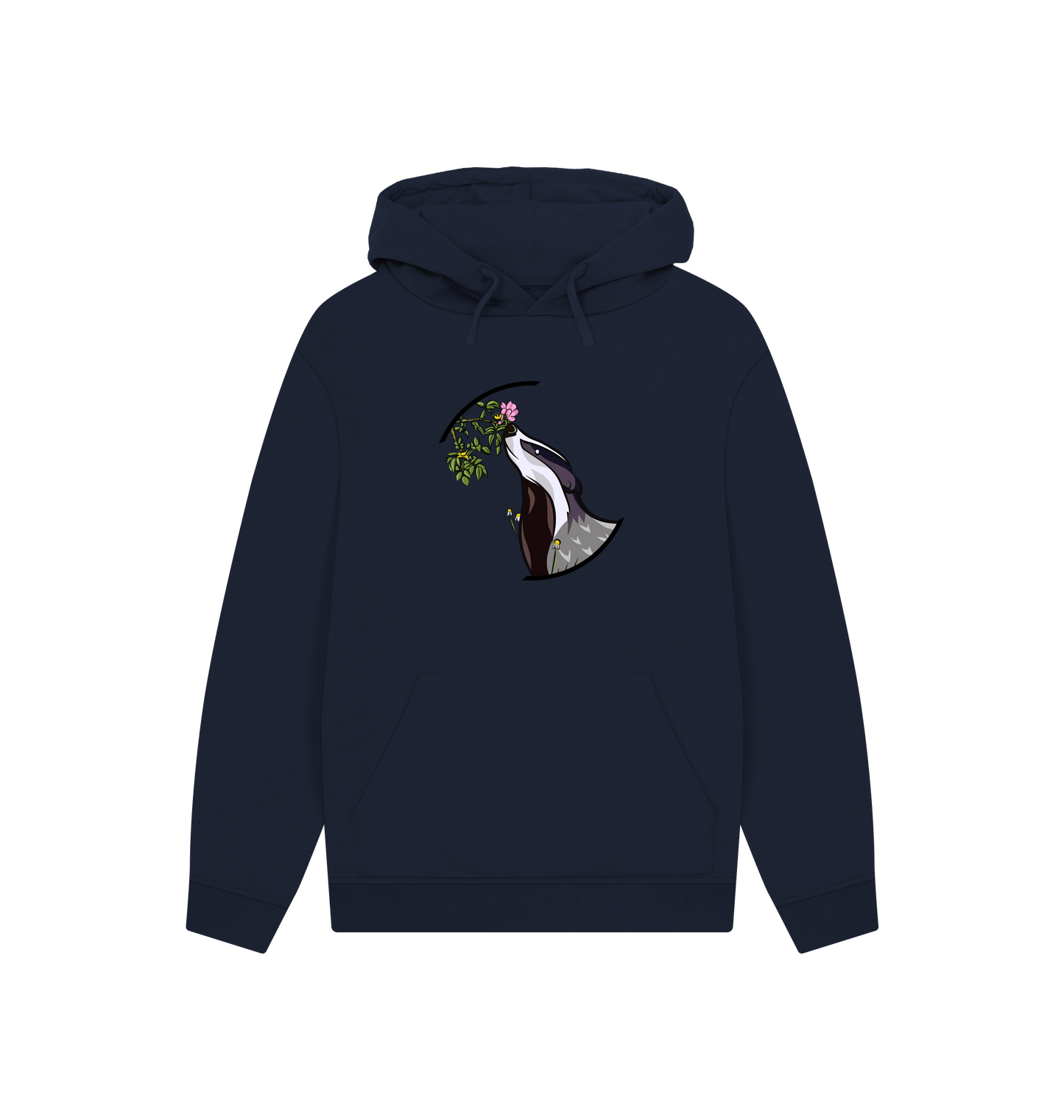 Navy Printed Hoody Front