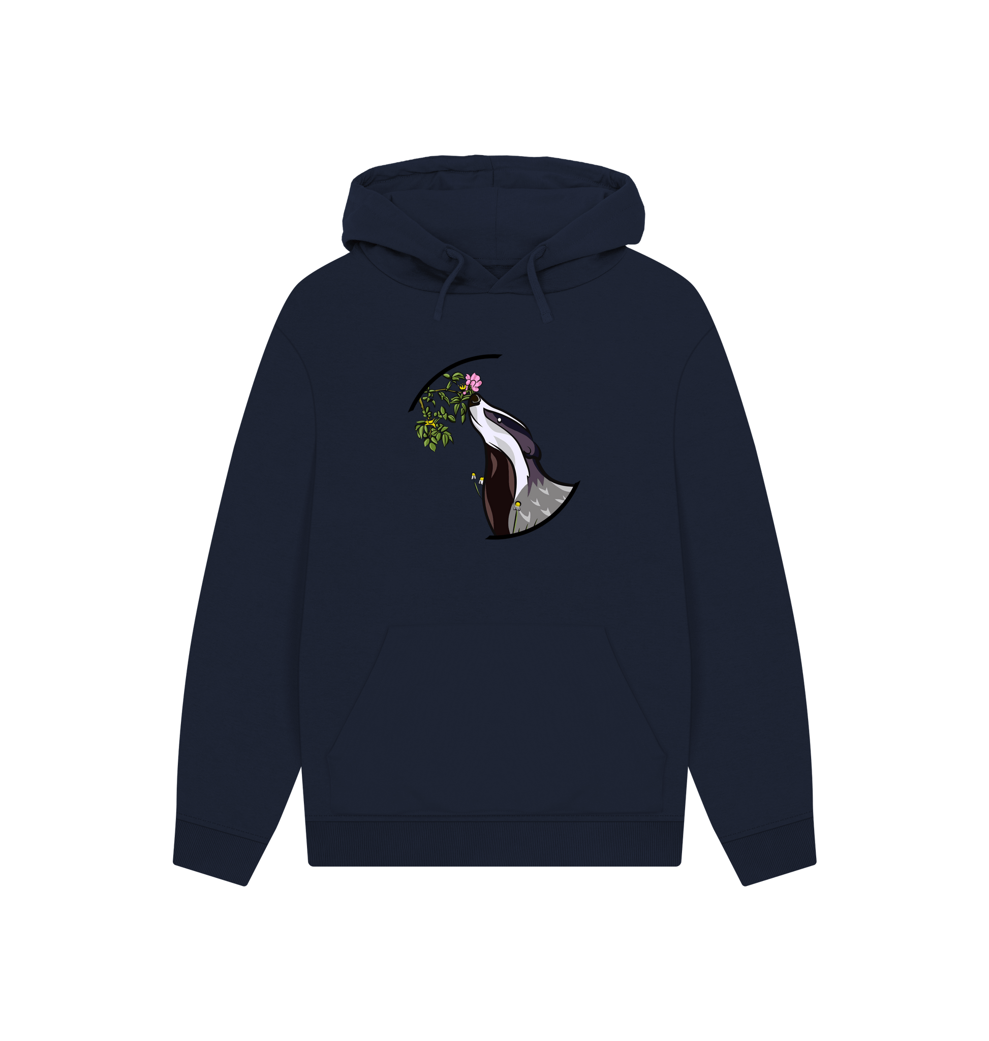 Navy Printed Hoody Front