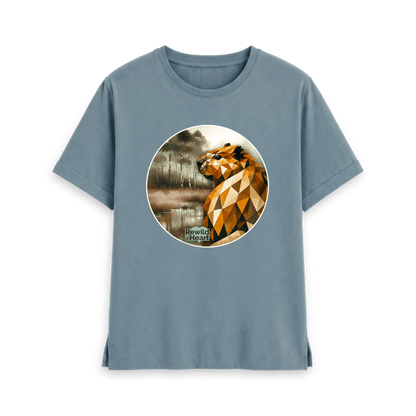 Stone Blue Printed T-shirt Front