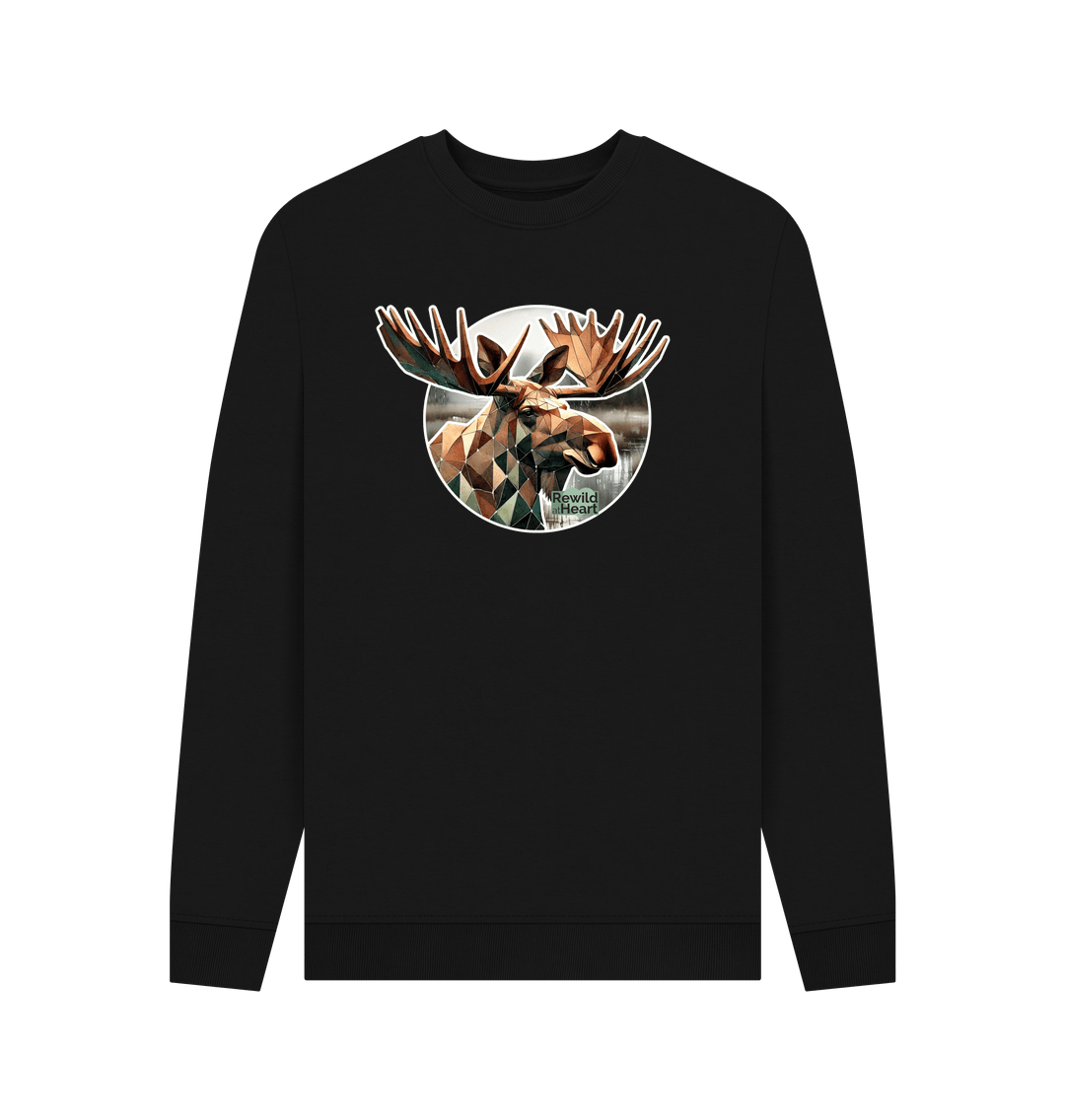 Black Printed Sweater Front