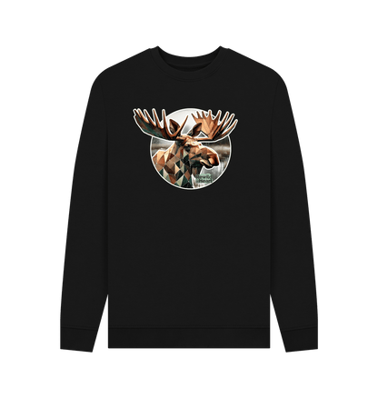 Black Printed Sweater Front