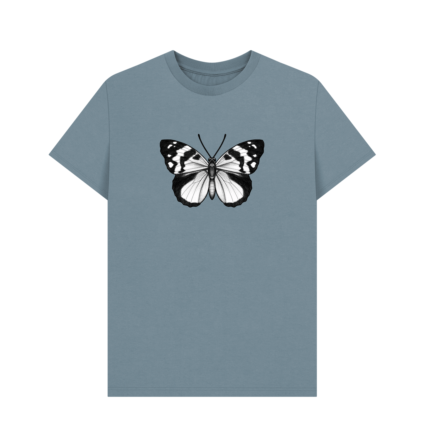 Stone Blue Printed T-shirt Front