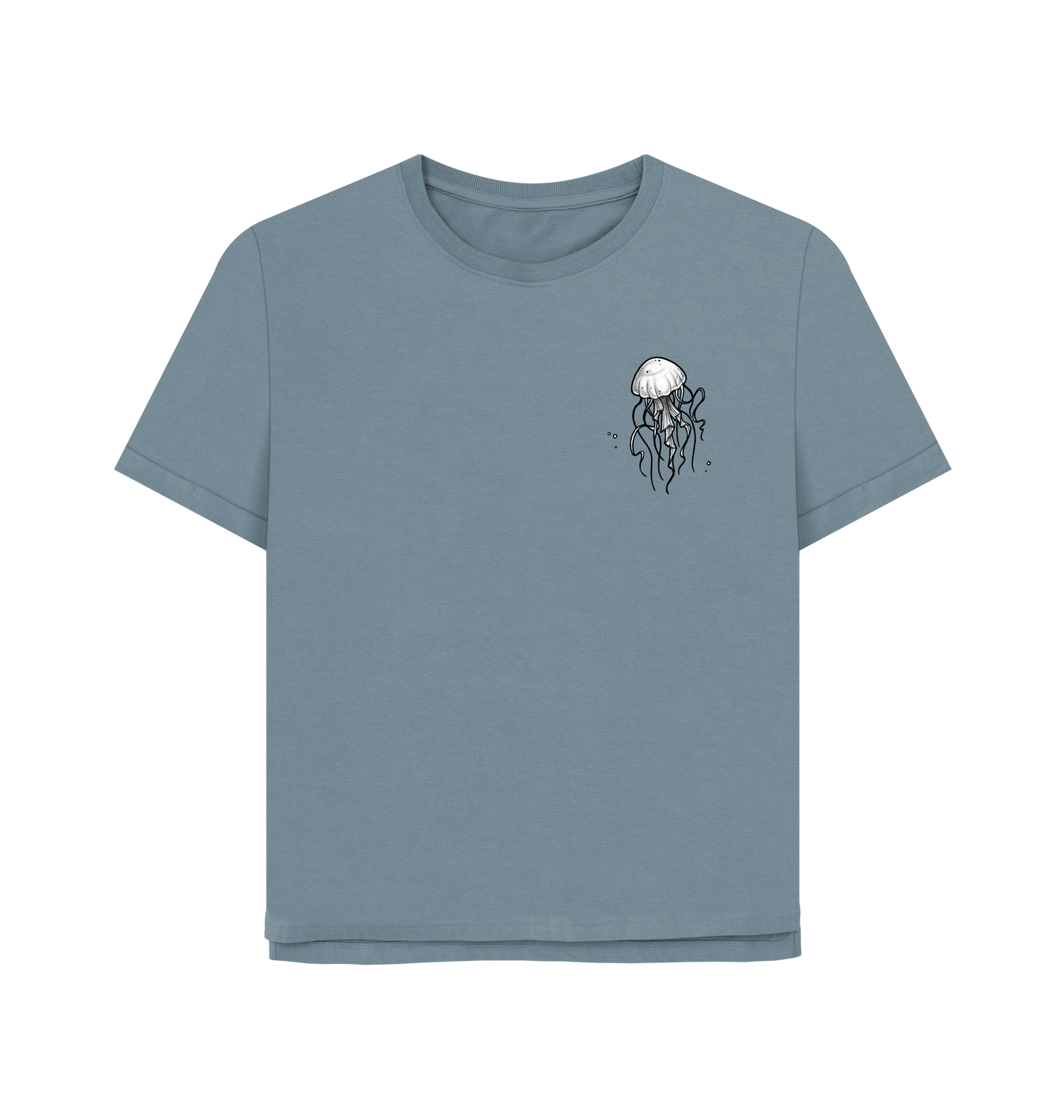 Stone Blue Printed T-shirt Front