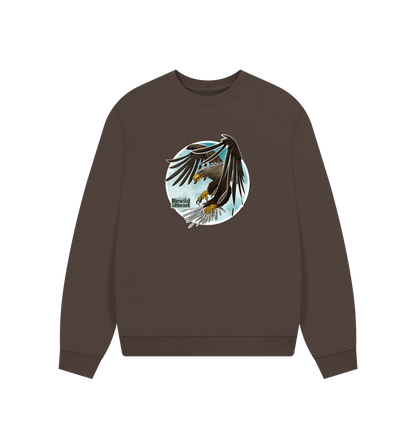 Chocolate White-Tailed Eagle Flight Women's Oversized Jumper