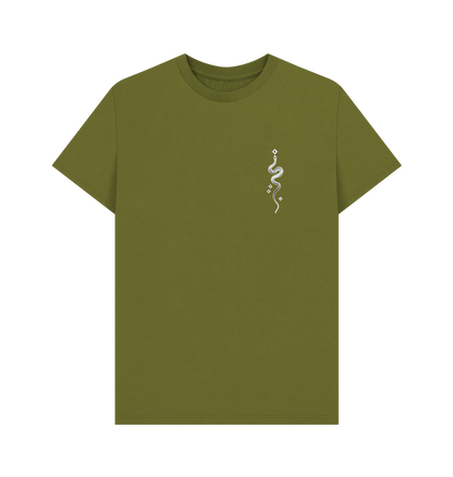 Moss Green Starry Snake Accent Pocket Men's T-Shirt