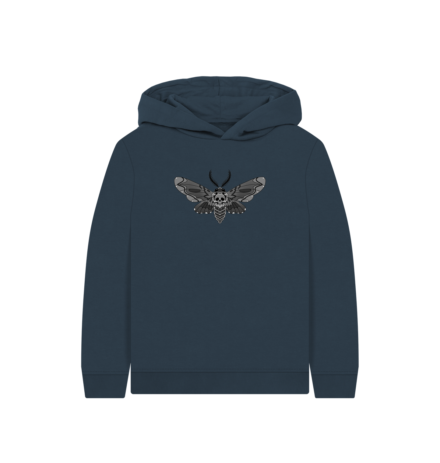 Navy Blue Printed Kids Hoodie Front