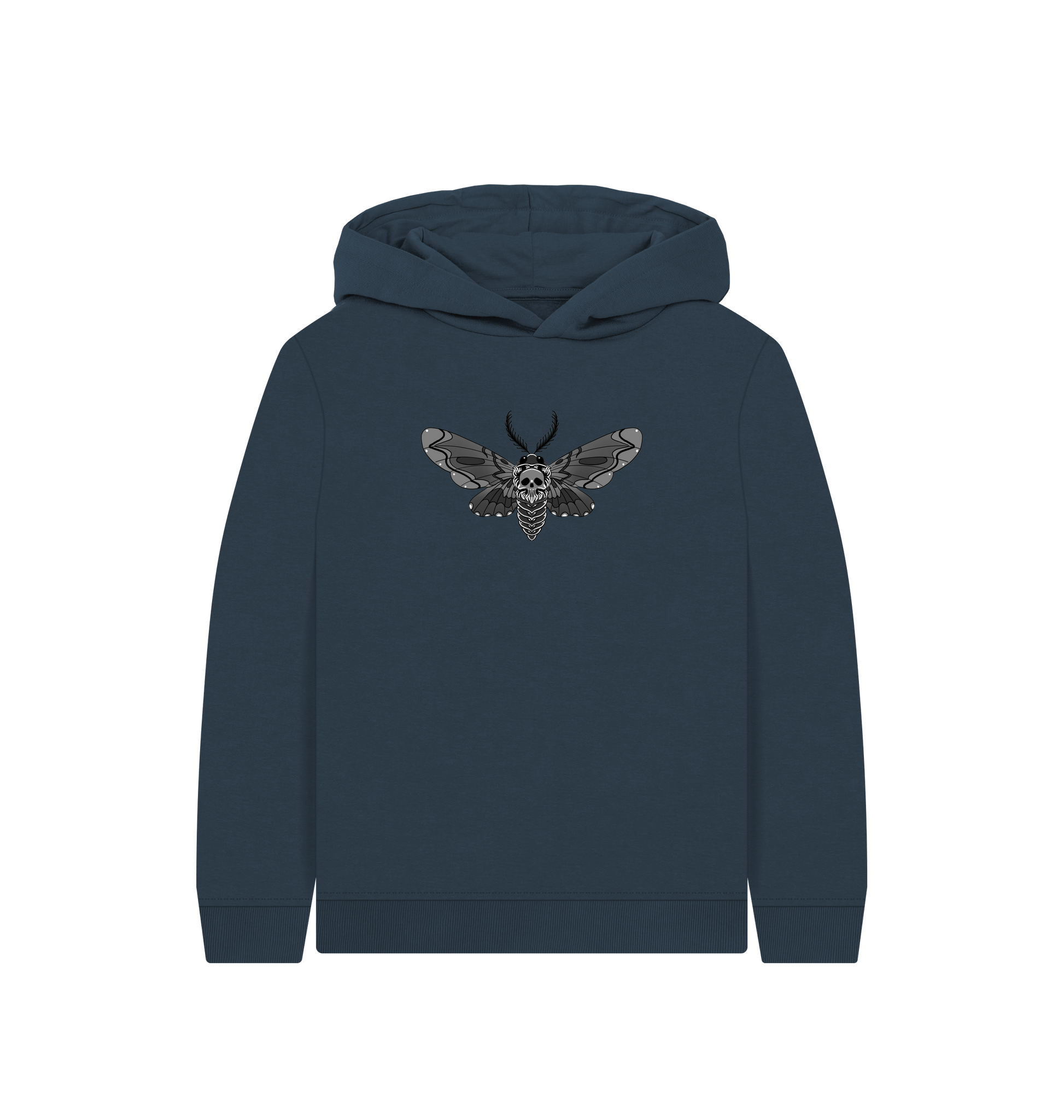 Navy Blue Printed Kids Hoodie Front