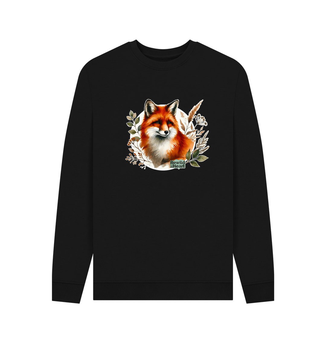 Black Woodland Fox Men's Sweater