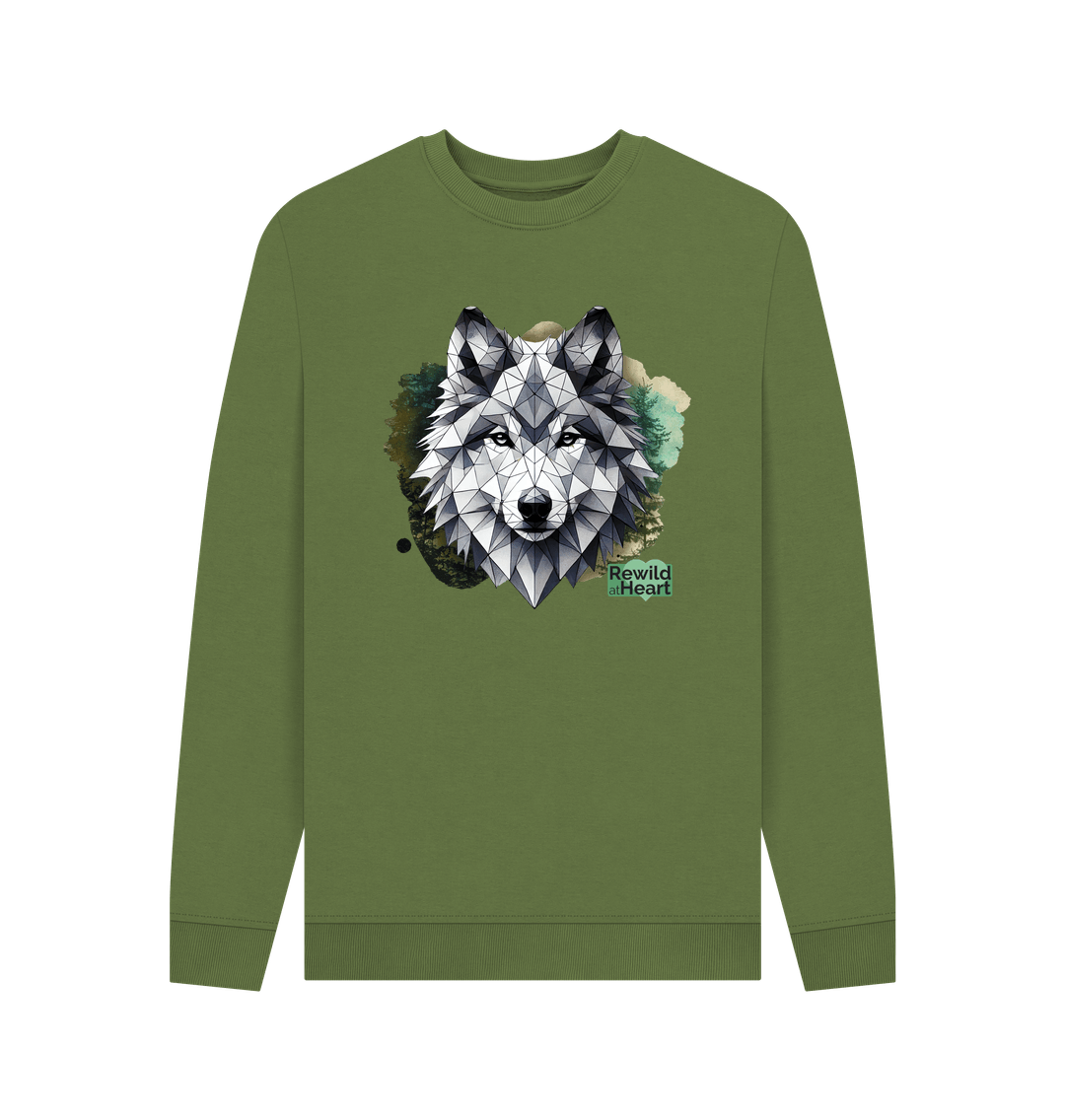 Khaki Printed Sweater Front