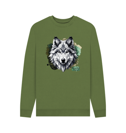Khaki Printed Sweater Front