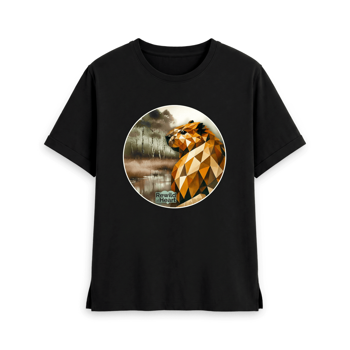 Black Printed T-shirt Front