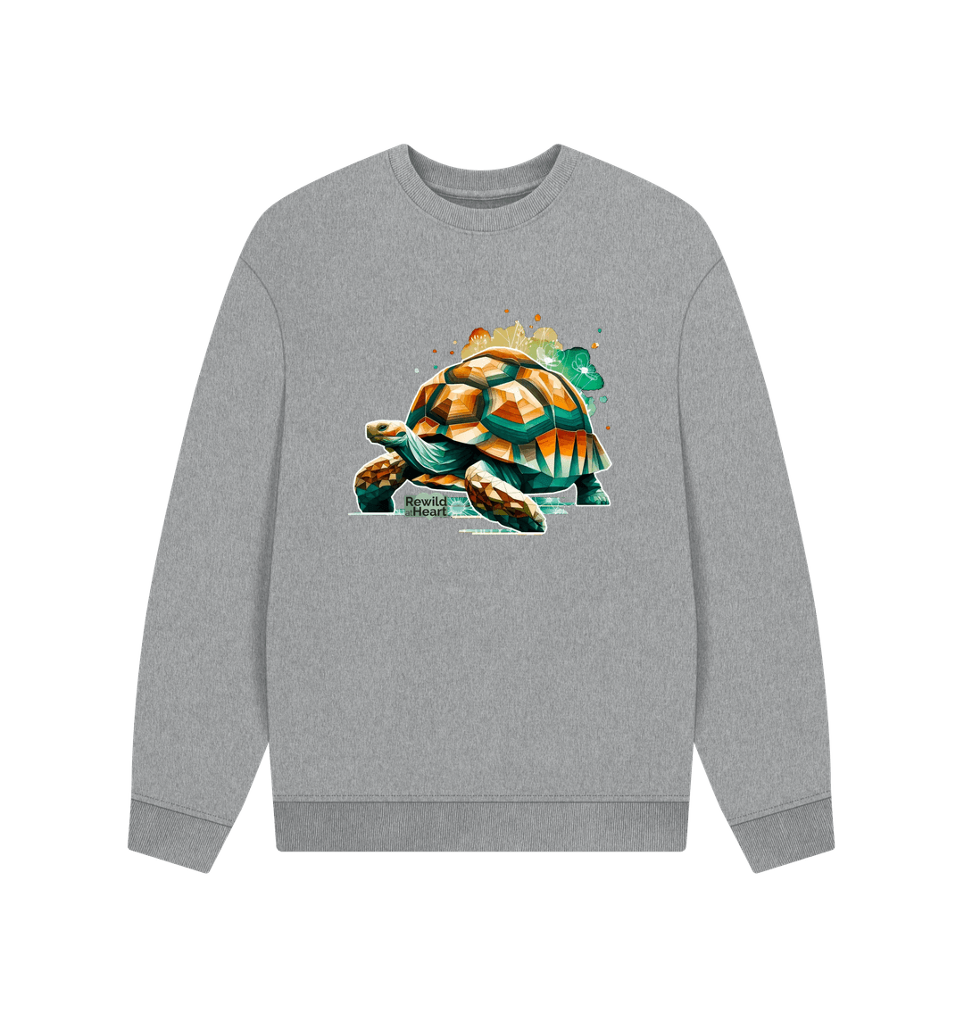 Athletic Grey Giant Tortoise Wildflower Men's Oversized Sweater