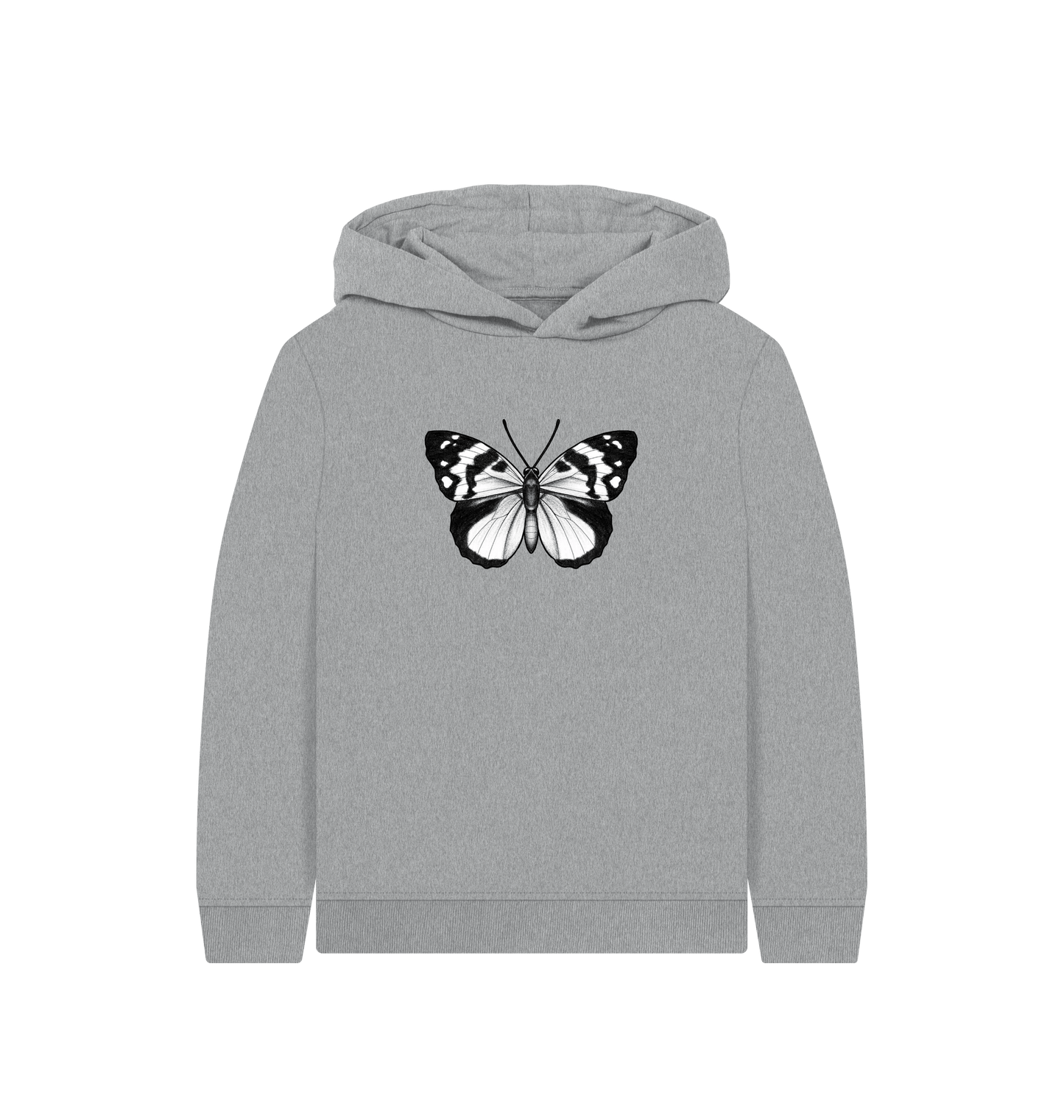 Athletic Grey Printed Kids Hoodie Front