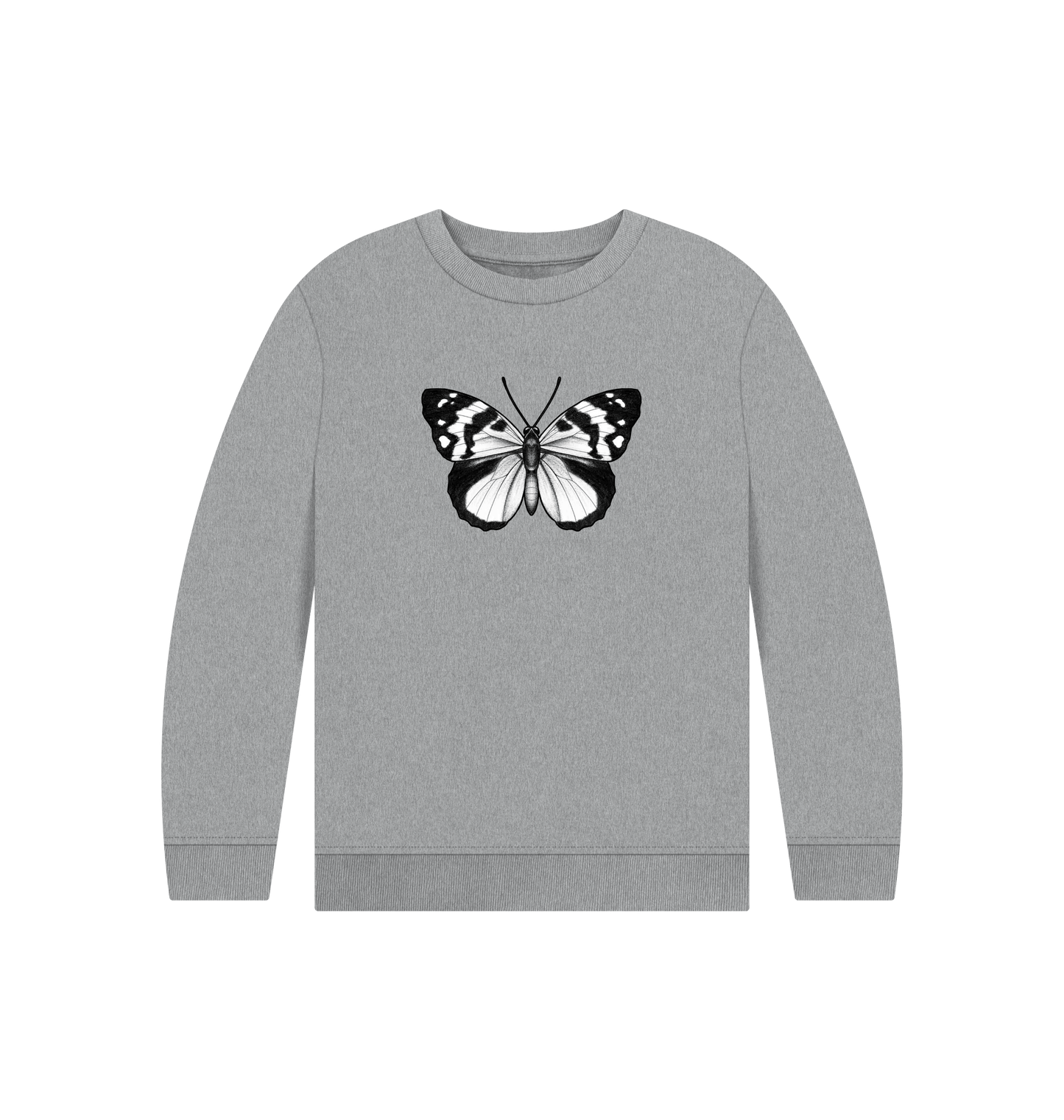Athletic Grey Printed Kids Jumper Front