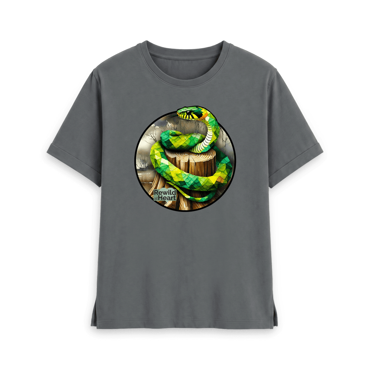 Slate Grey Printed T-shirt Front