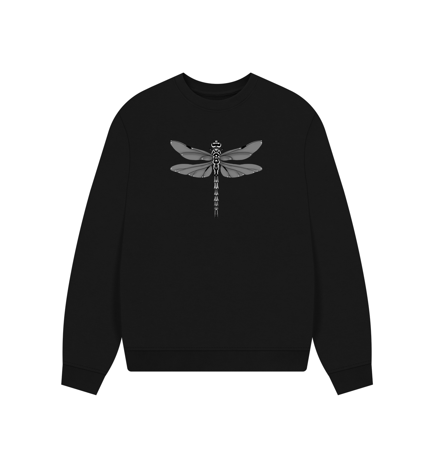 Black Printed Sweater Front