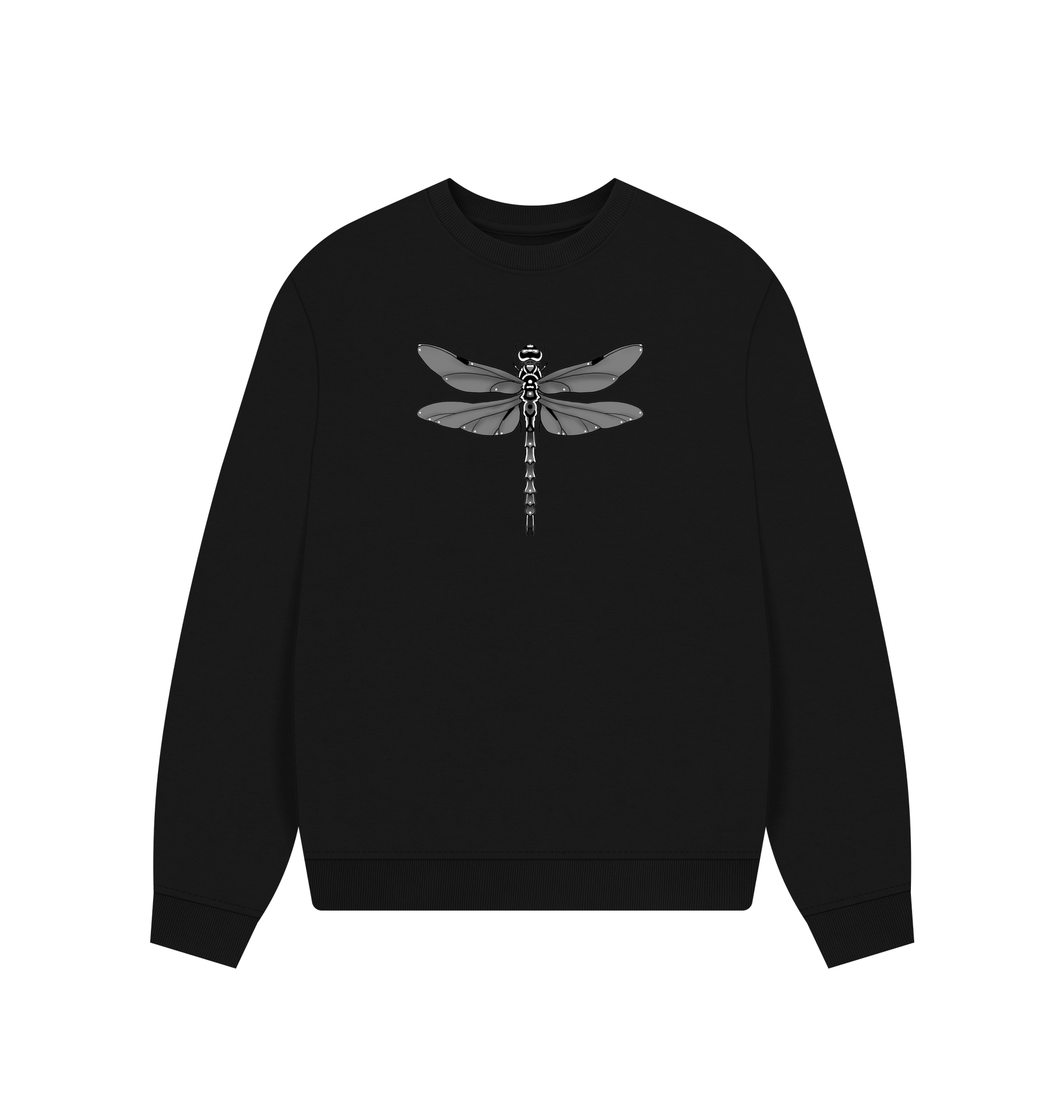 Black Printed Sweater Front