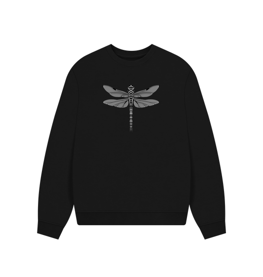 Black Printed Sweater Front