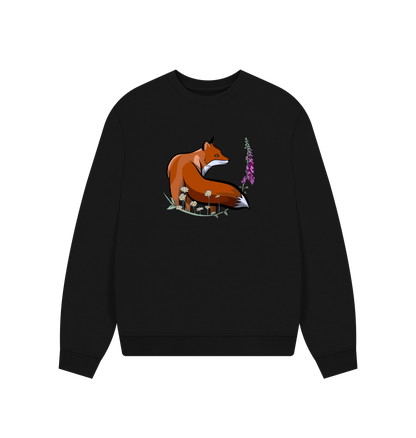 Black Printed Sweater Front