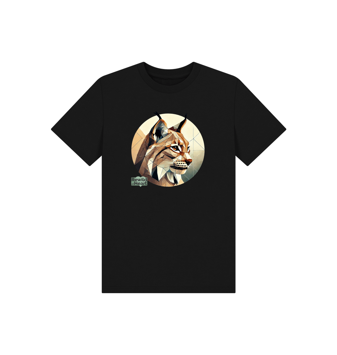 Black Printed Kids T-Shirt Front