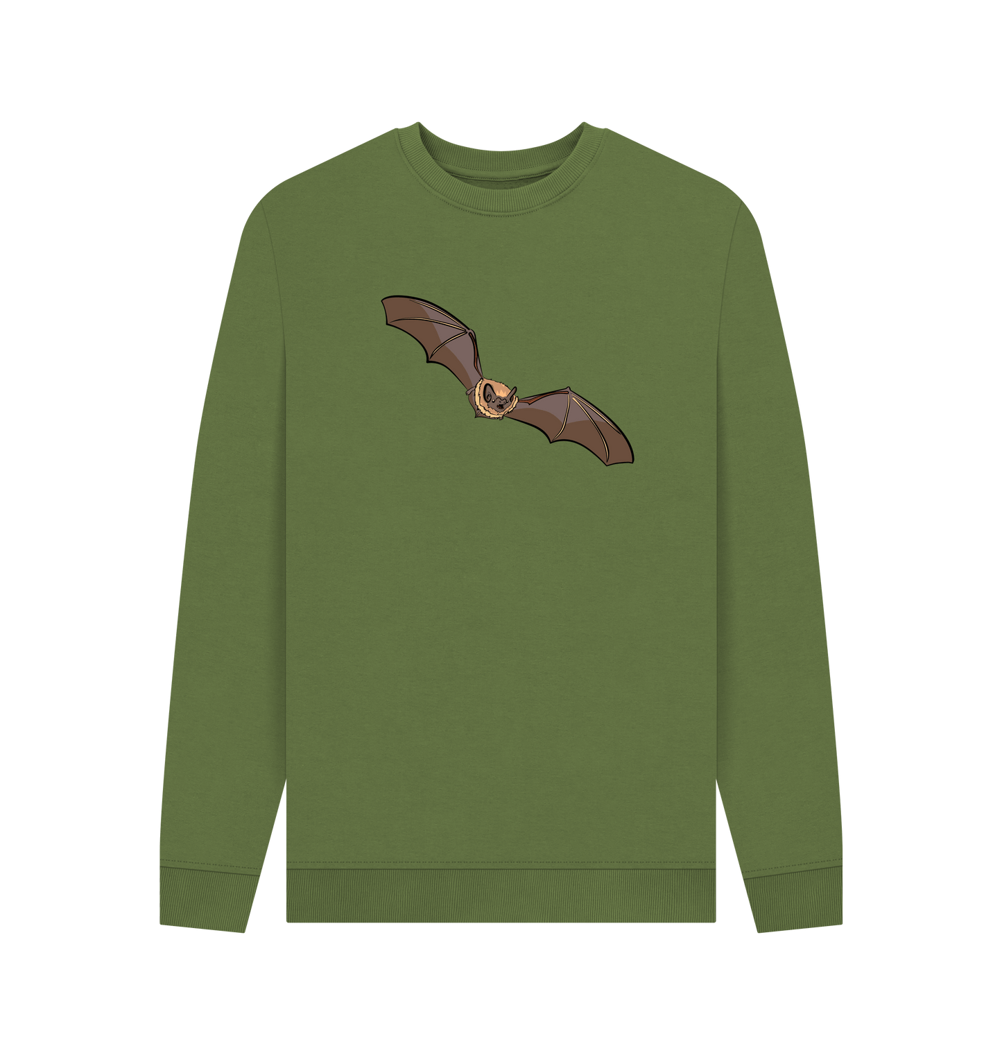 Khaki Printed Sweater Front